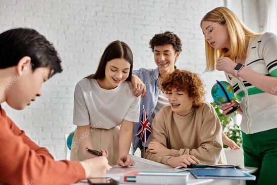 Teenagers taking part in a leadership workshop activity